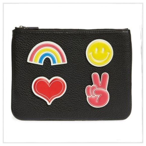 REBECCA Minkoff Black Pouch Bag With Glow Stickers - Picture 3 of 6